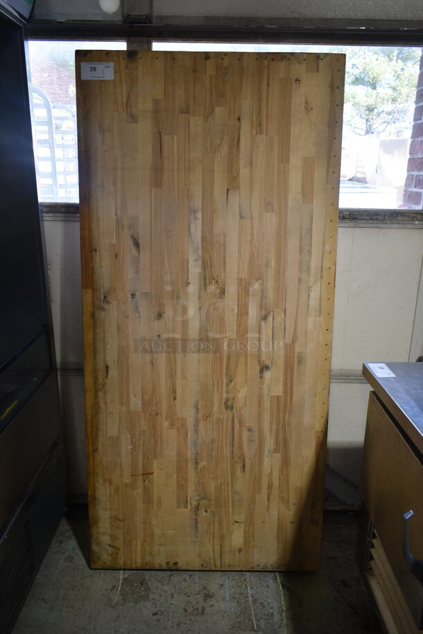 Butcher Block Wooden Tabletop. - Image 2 of 4