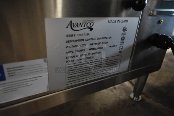 BRAND NEW SCRATCH AND DENT! Avantco 184BT18A Stainless Steel Commercial Countertop Contact Bun Toaster. 120 Volts, 1 Phase. Tested and Working! - Image 6 of 6