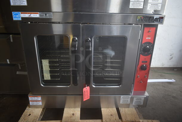 2 BRAND NEW SCRATCH AND DENT! Vulcan VC5ED ENERGY STAR Stainless Steel Commercial Electric Powered Full Size Convection Oven w/ View Through Doors, Metal Oven Racks and Thermostatic Controls. 208 Volts, 1/3 Phase. 2 Times Your Bid! - Image 3 of 7