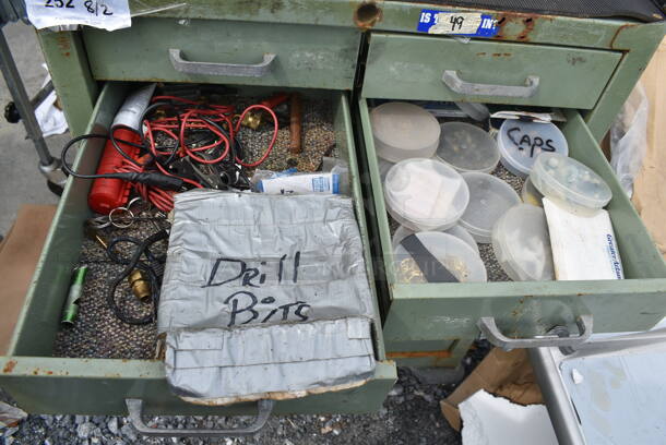 Green Metal 9 Drawer Cabinet w/ Contents.  - Image 10 of 11