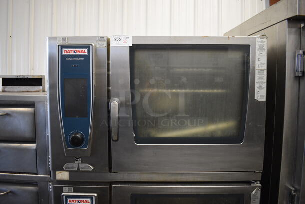 2 2016 Rational Stainless Steel Commercial Combitherm Self Cooking Center Convection Ovens on Commercial Casters. Top Model: SCC WE 62. Bottom Model: SCC WE 102. Picture of Unit Powered on is Included. 480 Volts, 3 Phase. 42x42x73. 2 Times Your Bid! - Image 4 of 11