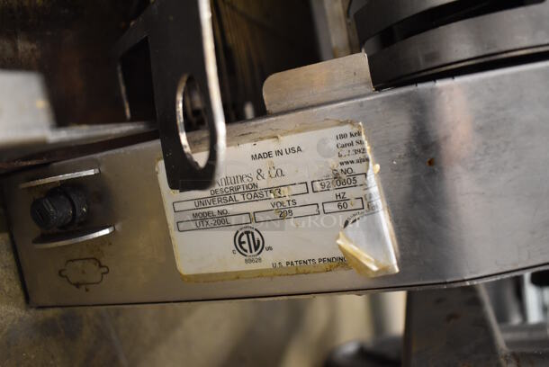 AJ Antunes UTX-200L Stainless Steel Commercial Countertop Electric Powered Universal Toaster. 208 Volts. 24x28x19 - Image 5 of 6