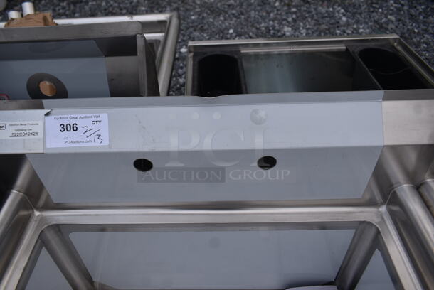 BRAND NEW SCRATCH AND DENT! Steelton 522CS12424 29 1/2" 18-Gauge Stainless Steel One Compartment Commercial Sink without Drainboard - 24" x 24" x 12" Bowl. No Legs.  - Image 4 of 5