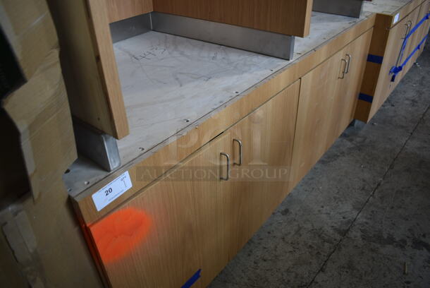 BRAND NEW! Wood Pattern Counter w/ 4 Doors. - Image 2 of 5
