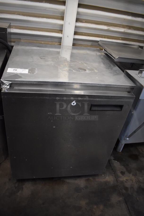 Delfield 406CA-DHL-DD1 Stainless Steel Commercial Single Door Undercounter Cooler on Commercial Casters. 115 Volts, 1 Phase. 27x28x32. Tested and Working! - Image 2 of 7