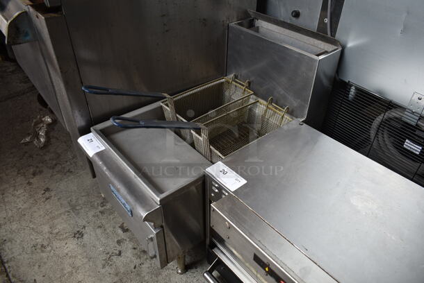 Imperial IFST-25 Stainless Steel Commercial Countertop Propane Gas Powered Deep Fat Fryer w/ 2 Metal Fry Baskets. 55,000 BTU.  - Image 3 of 8