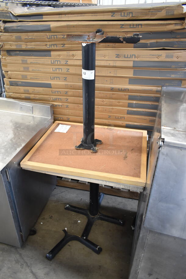 2 Dining Height Tables on Black Metal Table Bases. 2 Times Your Bid! - Image 4 of 4
