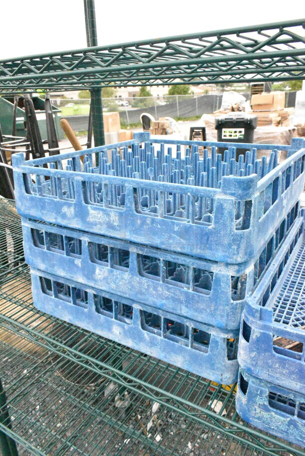 Green Finish 5 Tier Wire Shelving Unit on Commercial Casters w/ Contents Including Dish Caddies. BUYER MUST DISMANTLE. PCI CANNOT DISMANTLE FOR SHIPPING. PLEASE CONSIDER FREIGHT CHARGES.  - Image 6 of 8