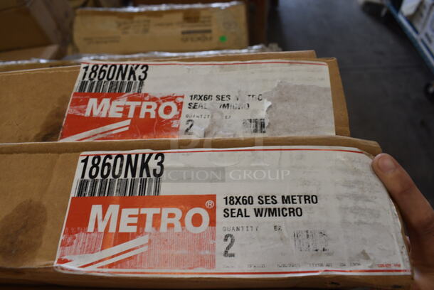 ALL ONE MONEY! Lot of 4 BRAND NEW IN BOX! Metro Green Finish Wire Shelves. 60x18x1.5 - Image 3 of 3