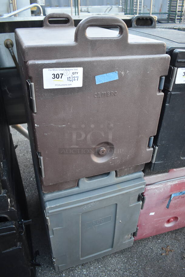 2 Poly Food Carrying Catering Case; Cambro 300MPC Brown and Carlisle NPC300N Blue Gray. 17x24x23. 2 Times Your Bid! - Image 2 of 7