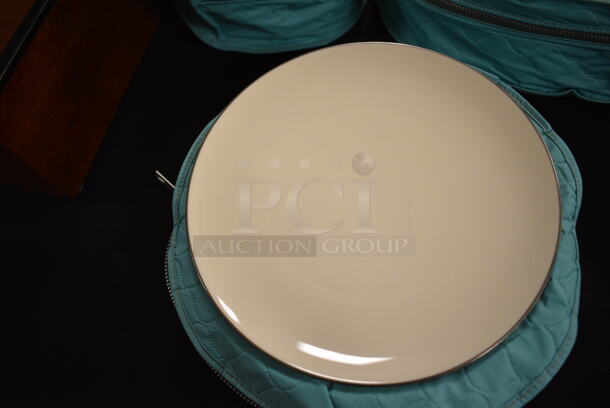 ALL ONE MONEY! Lot of Lenox Dinnerware Including Serving Plate, Cups, Dinner Plates, Salad Plates, Bread and Butter Plates, and Saucers With Protective Covers  - Image 12 of 12