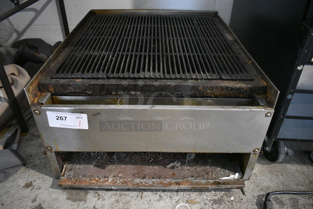 Stainless Steel Commercial Countertop Gas Powered Charbroiler Grill. 24x29x13