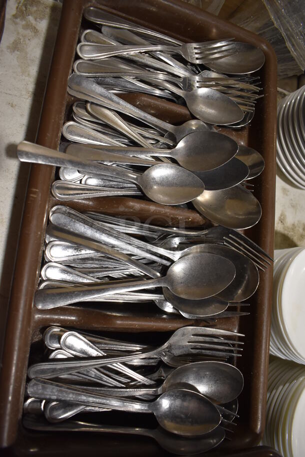 ALL ONE MONEY! Lot of 3 Bins of Various Silverware and Utensils. - Image 5 of 6