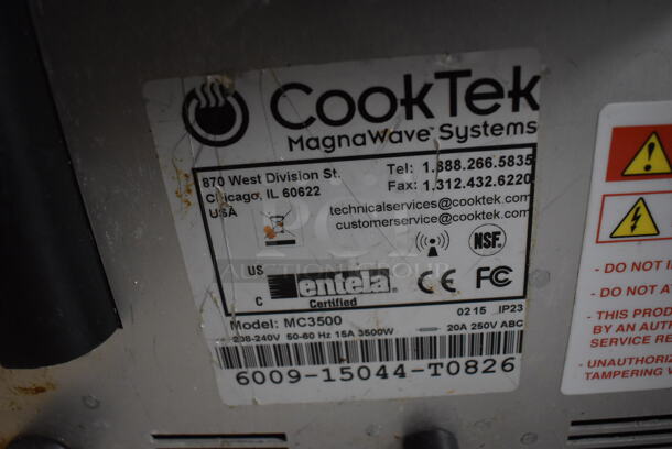 2015 CookTek MC3500 Stainless Steel Commercial Countertop Electric Powered Single Burner Induction Range. 208-240 Volts, 1 Phase. 14x17x5 - Image 6 of 6