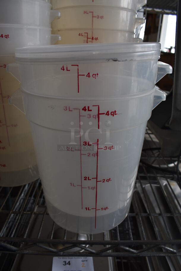 ALL ONE MONEY! Lot of 26 Clear Poly 4 Quart Containers w/ 26 Lids! 8x7x8.5 - Image 3 of 3