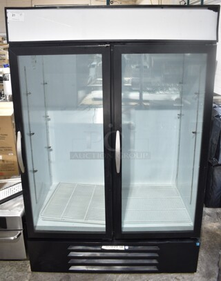 Beverage Air LVR491BFAMDLRLEDMDE Metal Commercial Countertop 2 Door Reach In Cooler Merchandiser. 115 Volts, 1 Phase. Tested and Powers On But Does Not Get Cold