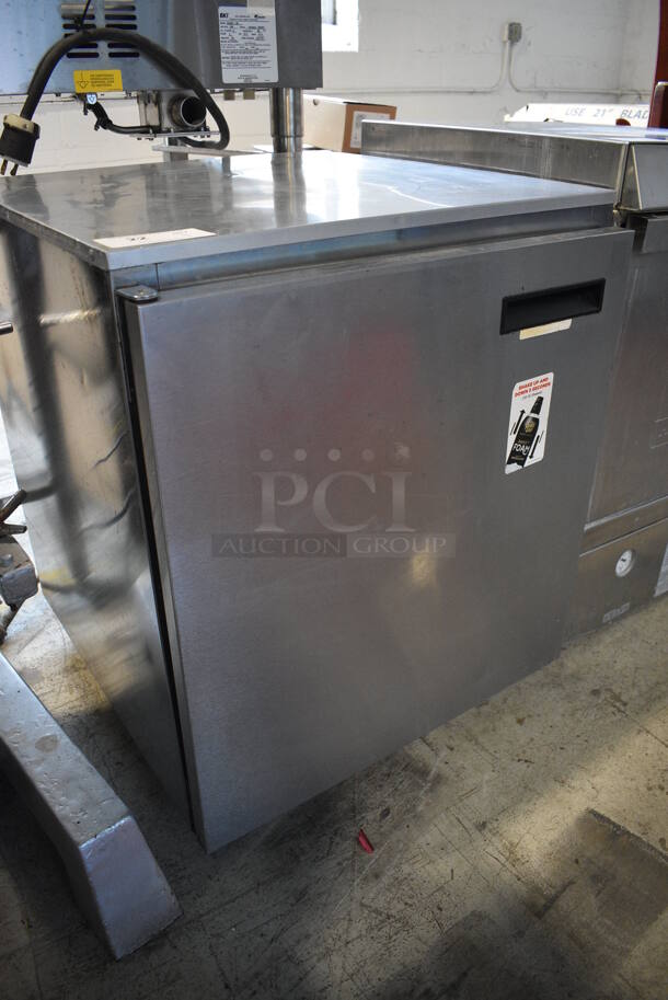 Delfield Model 406CA Stainless Steel Commercial Single Door Undercounter Cooler on Commercial Casters. 115 Volts, 1 Phase. 27x28x32. Tested and Powers On But Does Not Get Cold - Image 3 of 5