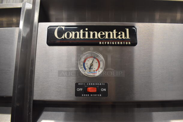 Continental 2RE Stainless Steel Commercial 2 Door Reach In Cooler on Commercial Casters. 115 Volts, 1 Phase. 57x34x82. Tested and Working! - Image 3 of 6
