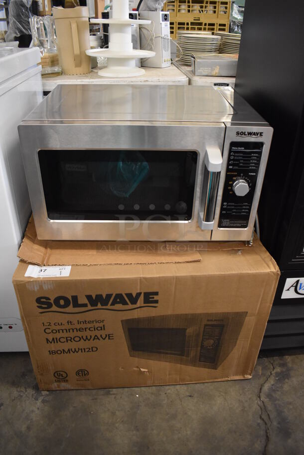 BRAND NEW IN BOX! 2022 Solwave 180MW112D Stainless Steel Commercial Countertop Microwave Oven. 120 Volts, 1 Phase. 22x18x13.5 - Image 2 of 6