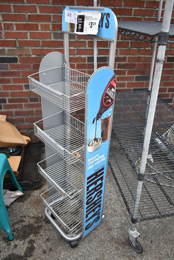 Gray Metal 4 Tier Rack on Casters.  - Image 3 of 5
