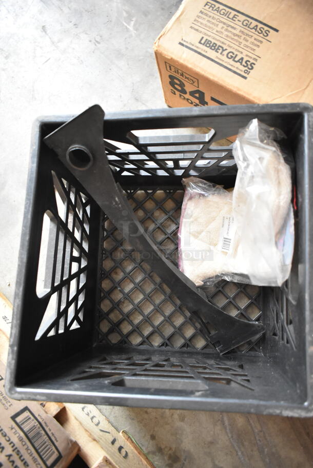 ALL ONE MONEY! Lot of Approximately 19 Items Including Old Tyme Nut Grinder Base, Cuisinart Coffee Machine, Box of Brandy Snifter Glasses, Poly Bins, Salad Plates, Faucet, Spray Nozzle Attachment. Does Not Include Table.  - Image 9 of 12
