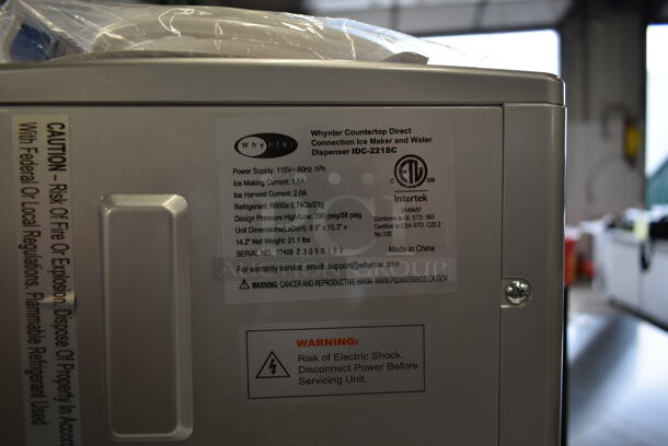 BRAND NEW SCRATCH AND DENT! Whynter IDC-221SC Countertop Direct Connection 26lb per day Ice Maker and Water Dispenser – Silver. 115 Volts, 1 Phase. Tested and Working! - Image 4 of 4