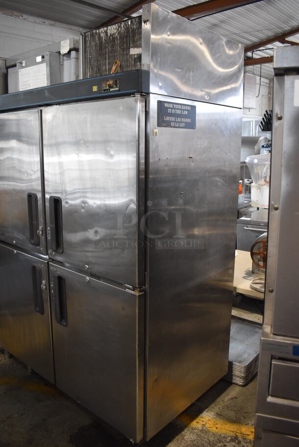 Hoshizaki RH2-SSB-HD Stainless Steel Commercial 4 Half Size Door Reach In Cooler. 115 Volts, 1 Phase. Tested and Working! - Image 3 of 9