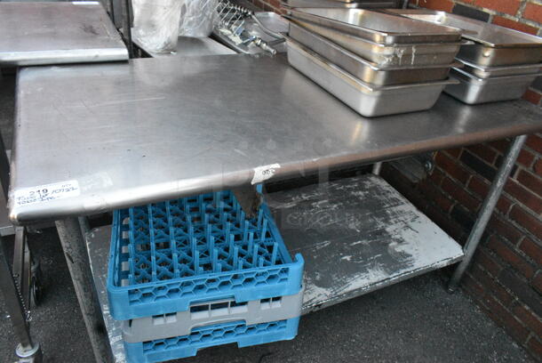 Stainless Steel Table w/ Metal Under Shelf and Contents Including Stainless Steel Drop In Bins.  - Image 1 of 3