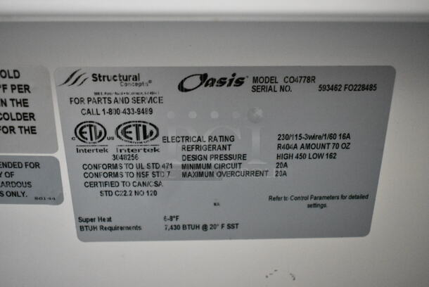 Structural Concepts Oasis CO4778R Metal Commercial Grab N Go Merchandiser w/ Metal Shelves. 115/230 Volts, 1 Phase. - Image 4 of 4