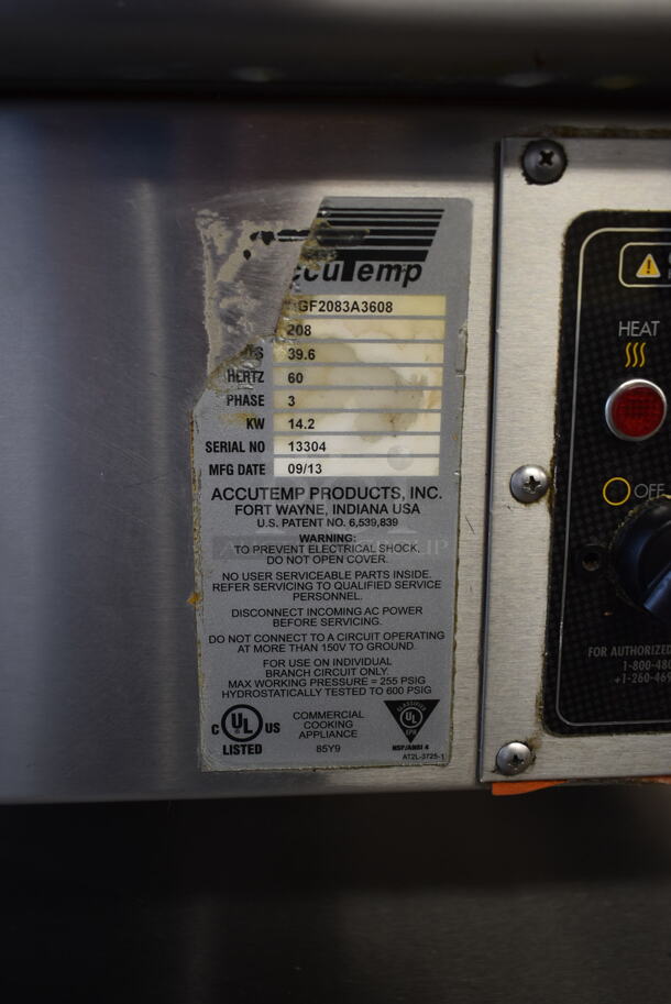 2013 AccuTemp EFG2083A3608 Stainless Steel Commercial Countertop Electric Powered Flat Top Griddle. 208 Volts, 3 Phase. Unit Was Working When Removed. - Image 4 of 8