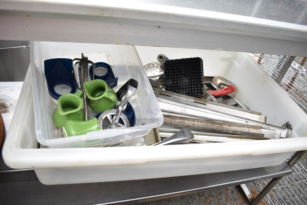 ALL ONE MONEY! Lot of Various Items Including Metal Stock Pot, Skillets, Vegetable Dicer w/o Pusher, Metal Piece and Utensils - Image 7 of 9