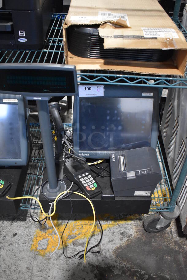 Micros 15" POS Monitor, Epson M129H Receipt Printer, Barcode Scanner, Credit Card Reader and Metal Cash Drawer. - Image 1 of 11