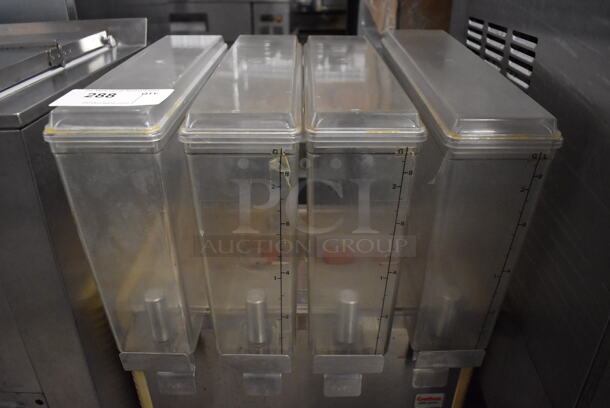 Crathco E47-4 Stainless Steel Commercial Countertop 4 Hopper Refrigerated Beverage Machine. 115 Volts, 1 Phase. 20x16x25. Tested and Does Not Power On - Image 4 of 6