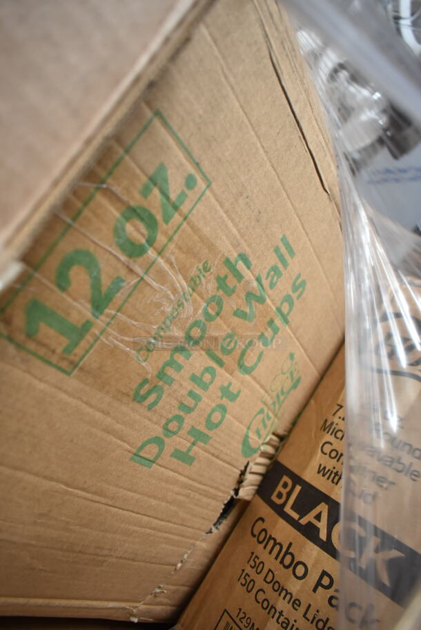 PALLET LOT of 25 BRAND NEW Boxes Including Eagle Group HSR-24 Spec-Bar 24" Stainless Steel Single Tier Removable Hanging Speed Rail, CTR16BD Dart SafeSeal 16 oz. Plastic Tamper-Resistant, Tamper-Evident Bowl with Dome Lid - 240/Case, 3 Box 34930RTCB Lancaster Table & Seating 30" Laminated Round Table Top Reversible Cherry / Black, 12 oz Smooth Wall Hot Cups, 129MCR24B Choice 24 oz. Black Round Microwavable Heavy Weight Container with Lid 7 1/4" - 150/Case, 3M 3100 20" Aqua Burnishing Floor Pad - 5/Case. 25 Times Your Bid!  - Image 6 of 7