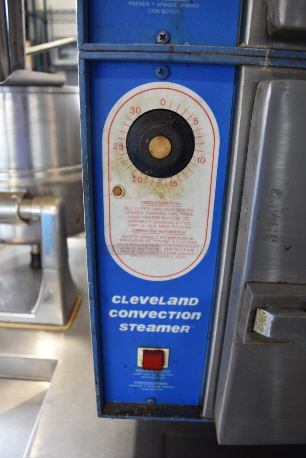 Cleveland Convection Stainless Steel Commercial Electric Powered Double Deck Steam Cabinet w/ Model TDC/2-20 Tilting Kettle. 208 Volts, 3 Phase. 42x35x62 - Image 7 of 9