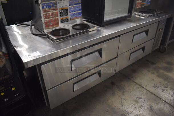 Atosa Stainless Steel Commercial 4 Drawer Chef Base on Commercial Casters. 115 Volts, 1 Phase. 76x32x26. Tested and Does Not Power On
