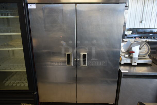 Delfield 6051-S Stainless Steel Commercial 2 Door Reach In Cooler w/ Poly Coated Racks on Commercial Casters. 115 Volts, 1 Phase. Tested and Working! - Image 3 of 10