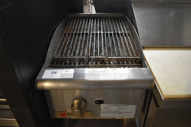 Cecilware Pro Stainless Steel Commercial Countertop Natural Gas Powered Charbroiler Grill. 15x27x14.5