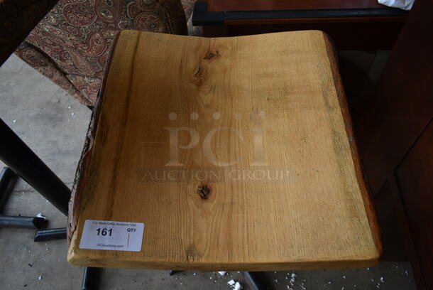 Wooden Dining Height Table w/ Live Edge on Black Metal Table Base.  - Image 2 of 3