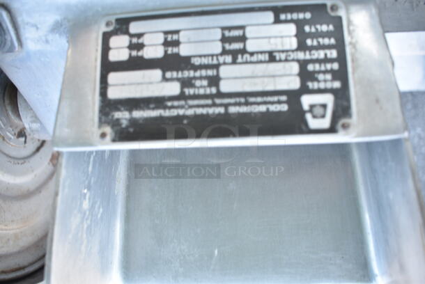 Colburne P-14-R Metal Commercial Countertop Dough Sheeter w/ Equipment Stand on Commercial Casters. Cannot Test - Missing Power Cord - Image 7 of 8
