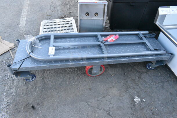 BRAND NEW SCRATCH AND DENT! Lavex 257UB1660 16" x 60" Heavy-Duty Steel U-Boat Utility Cart - 2000 lb. Capacity - Image 2 of 5
