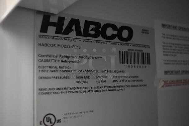 Habco SE18 Metal Commercial Single Door Reach In Cooler Merchandiser w/ Poly Coated Racks. 115 Volts, 1 Phase. 24x24x78. Tested and Working! - Image 4 of 4