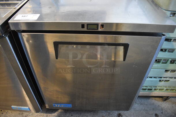 Turbo Air Model MUR-28 Stainless Steel Commercial Single Door Under Counter Cooler w/ Poly Clear Sneeze Guard. 115 Volts, 1 Phase. 27.5x30x63. Tested and Powers On But Temps at 52 Degrees - Image 3 of 6