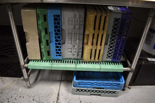 Stainless Steel Commercial Right Side Dirty Side Dishwasher Table w/ Under Shelf and Dish Caddies. 113x30x44.5. BUYER MUST REMOVE. (kitchen)   - Image 5 of 6