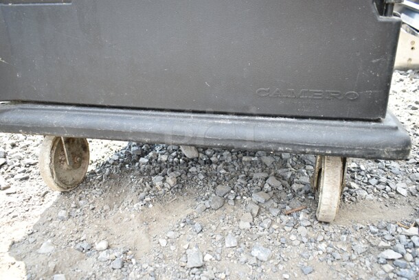 Cambro 1600MPC Black Poly 2 Compartment Catering Cabinet on Commercial Casters.  - Image 3 of 8