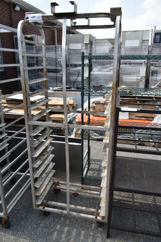 Metal Commercial Pan Transport Rack w/ Top Guide for Rack Oven on Commercial Casters. 