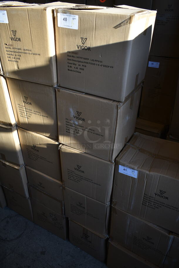 5 Boxes of 24 BRAND NEW IN BOX! Vigor 247FP166PP 1/6 Size 6" Deep Translucent Polypropylene Food Pan. 5 Times Your Bid! - Image 2 of 4