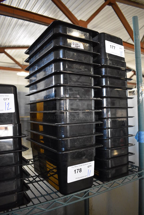 ALL ONE MONEY! Lot of 11 Cambro Black Poly 1/3 Size Drop In Bins! 1/3x6 - Image 2 of 3