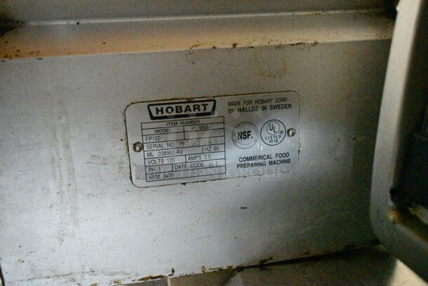 Hobart FP100 Metal Commercial Countertop Food Processor. 120 Volts, 1 Phase. Tested and Working! - Image 6 of 6