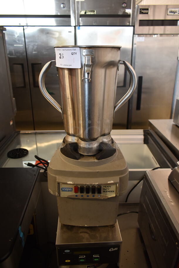 Waring 38BL19 Metal Commercial Countertop Blender w/ Metal Pitcher. No Lid. 120 Volts, 1 Phase. Tested and Working!